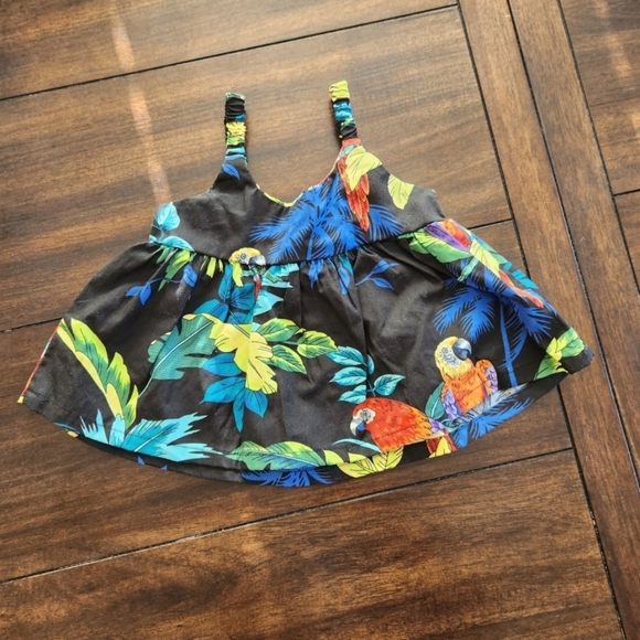 RJC Paradise Parrots Infant Toddler Bungee Dress With Bloomers In Black - Picture 5 of 8